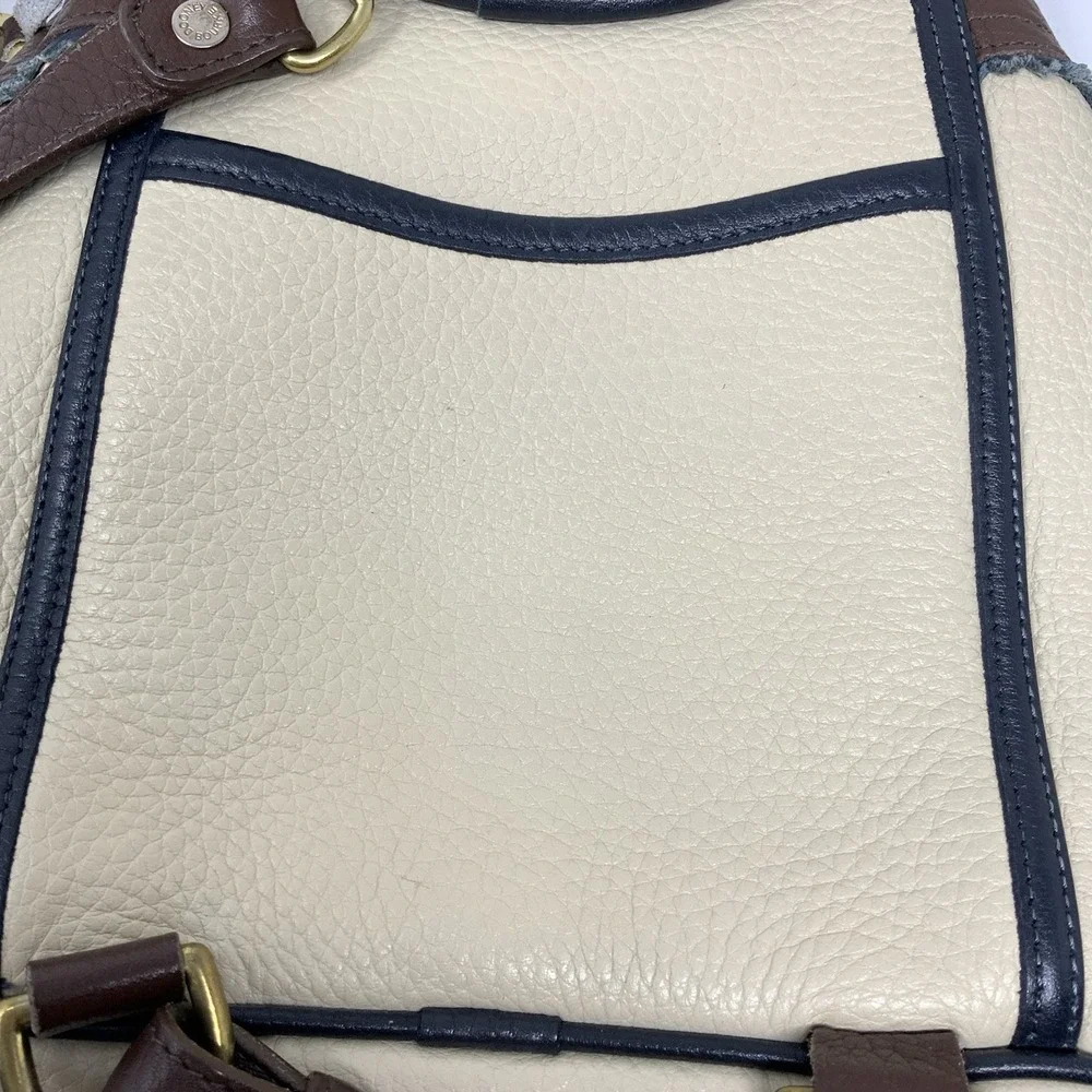Vintage Dooney & Bourke Teton Cream & Brown Pebbled Leather Backpack Rare‎ USA
